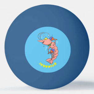 Niedliche Garnelen, Garnelen Cartoon Tischtennisball