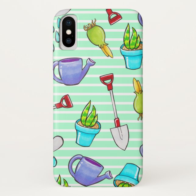 Niedliche Gartengeräte und Pflanze Case-Mate iPhone Hülle (Rückseite)