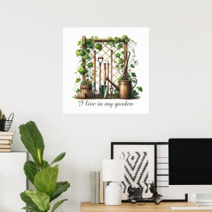 Niedliche Gartenlebensdauer individuell anpassbar Poster