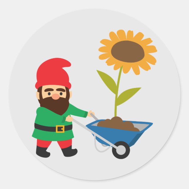 Niedliche Gartenzwerge Runder Aufkleber (Vorderseite)