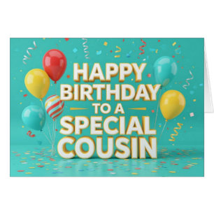 Niedliche Geburtstag Balloons & Confetti Card für 