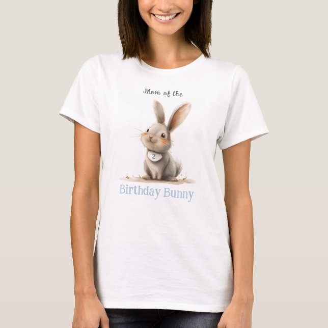 Niedliche Geburtstag Bunny Mama T - Shirt (Vorderseite)