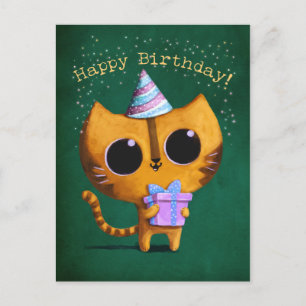 niedliche Geburtstag Cat Postkarte