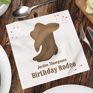 Niedliche Geburtstag Cowboy Rodeo Simple Red Banda Serviette