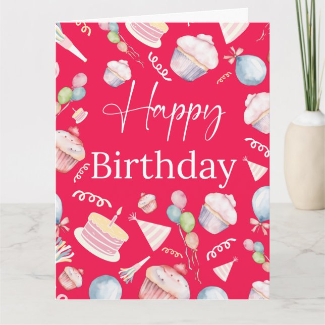 Niedliche Geburtstag-geklappte Grußkarte Karte (Vorderseite)