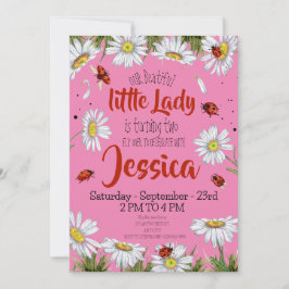 Niedliche Geburtstag Girl Ladybug Einladung