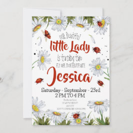 Niedliche Geburtstag Girl Ladybug Einladung