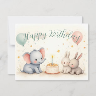 Niedliche Geburtstag Gruß mit Tierfreunden
