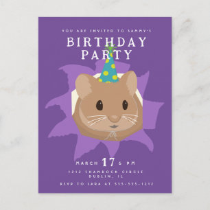 Niedliche Geburtstag Hamster durchblättert Loch Postkarte