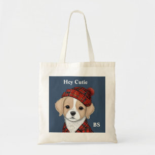 Niedliche Geburtstag-Hund in schottischer Verkleid Tragetasche