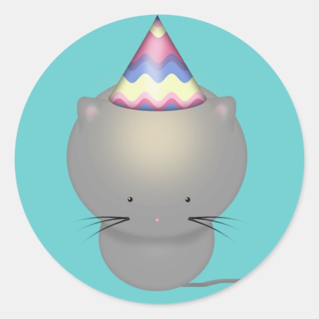 Niedliche Geburtstag Kitten Stickers (Vorderseite)