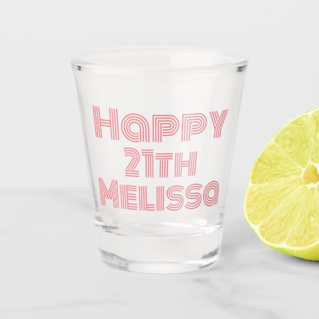 Niedliche Geburtstag Mädchenname Schnapsglas (Vorderseite)