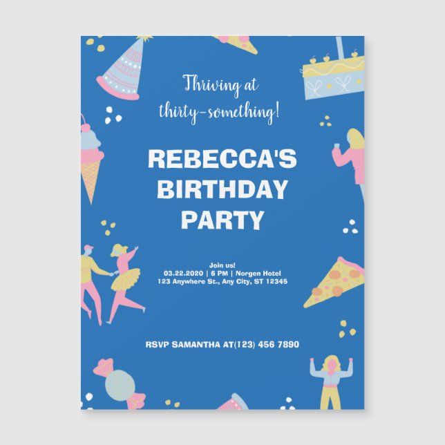 Niedliche Geburtstag Magneteinladung (Vorderseite)