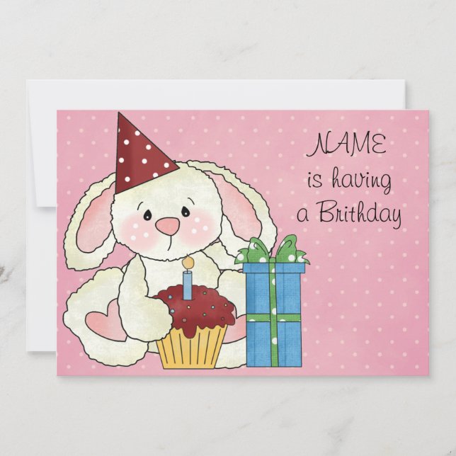 Niedliche Geburtstag Party Einladung (Vorderseite)