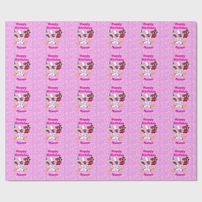 Niedliche Geburtstag Wrapping Paper Flat Sheet Set Geschenkpapier (Flach)
