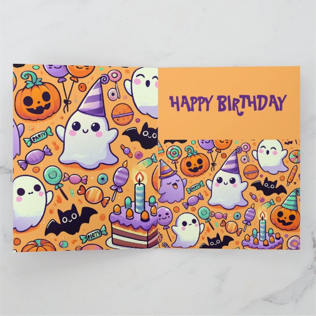 Niedliche Geburtstagskarte Halloween Karte (Innenseite)