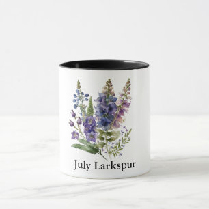Niedliche Geburtstagsmonate Blume/Juli Larkspur Tasse