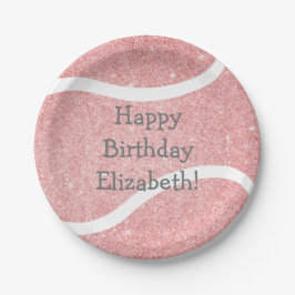 niedliche Geburtstagsparty in mädchenhaftem Rosa Pappteller