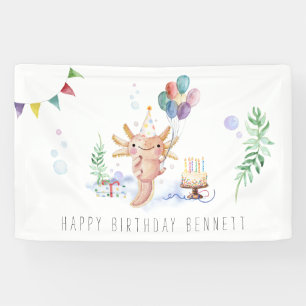 Niedliche Geburtstagsparty von Axolotl Banner