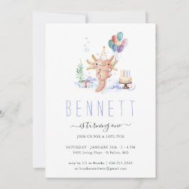 Niedliche Geburtstagsparty von Axolotl Einladung