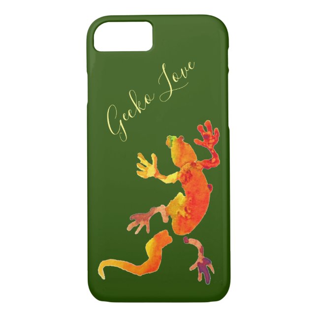 Niedliche Gecko-Eidechsenkunst Case-Mate iPhone Hülle (Rückseite)