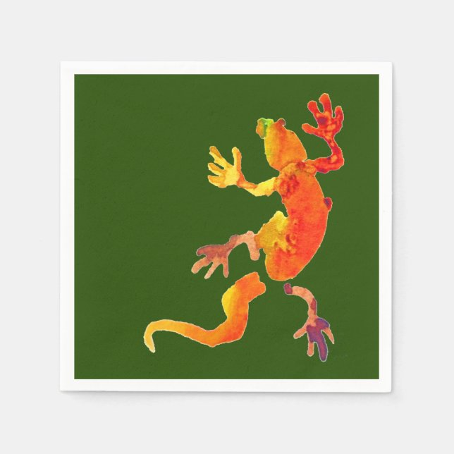 Niedliche Gecko-Natur Öko lizard Picknick Serviette (Vorderseite)