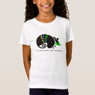 Niedliche gefährdete Armadillo-Mädchen T-Shirt