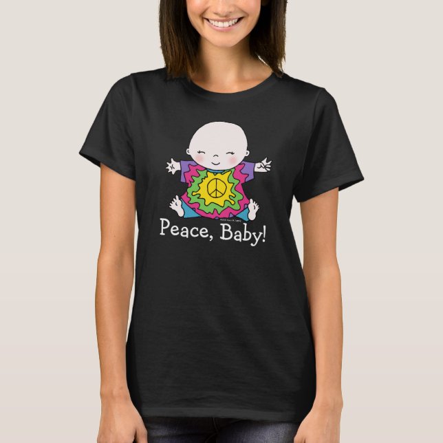 Niedliche Gefärbte Krawatte Hippie Peace Baby T-Shirt (Vorderseite)