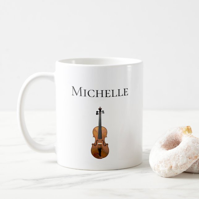 Niedliche Geige Kaffeetasse (Mit Donut)