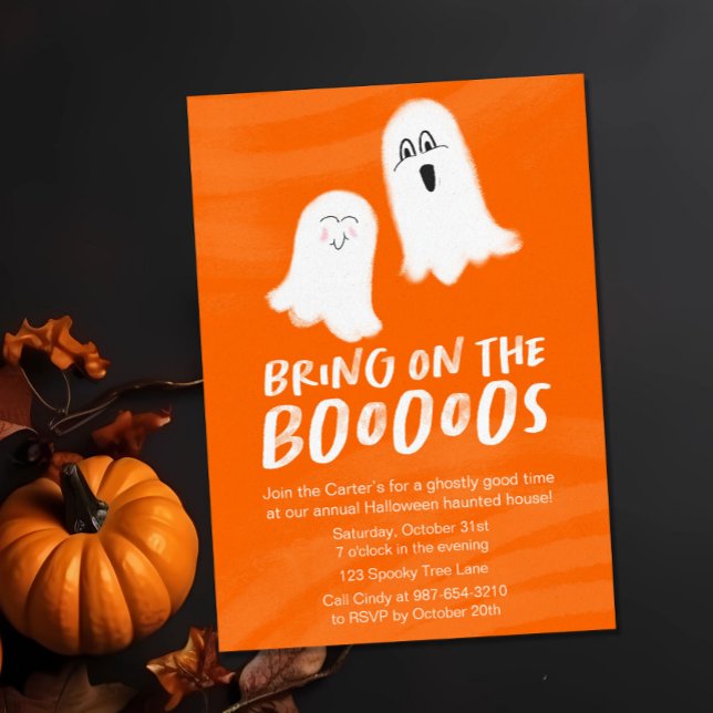Niedliche Geister "Booos holen" Halloween Einladung (Von Creator hochgeladen)