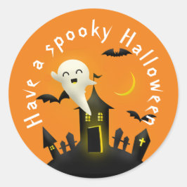 Niedliche Geister haben ein unheimliches Halloween Runder Aufkleber
