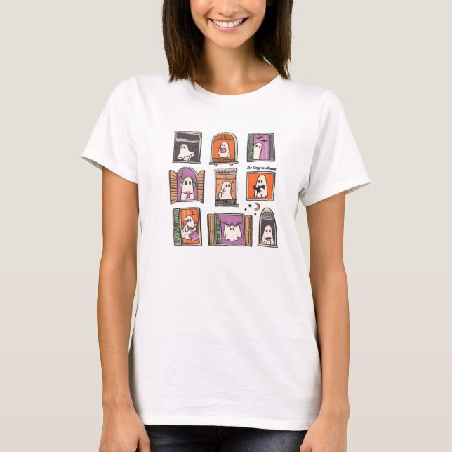 Niedliche Geister im Windows Halloween-T - Shirt (Vorderseite)