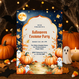 Niedliche Geister Kids Halloween Kostüm Party Einladung