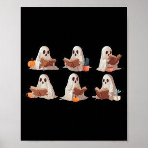 Niedliche Geister lesen Bücher glücklich Halloween Poster