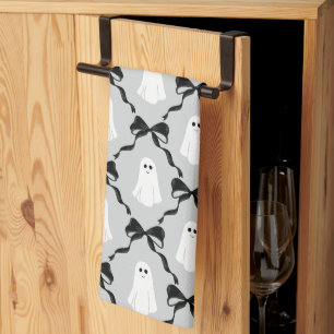 Niedliche Geister mit Coquette Black Bows Hallowee Geschirrtuch