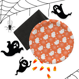 Niedliche Geister | Spinnen | Spider Webs Hallowee Pappteller