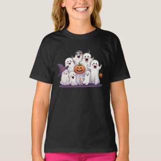 Niedliche Geister und Kürbis Kids Halloween T - Sh T-Shirt