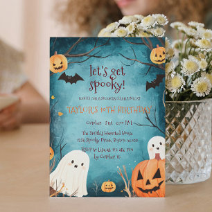 Niedliche Geister und Pumpkins Halloween Geburtsta Einladung