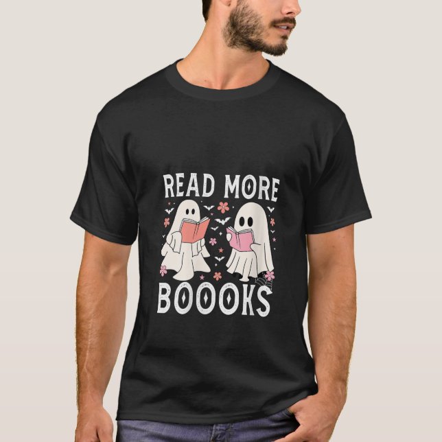 Niedliche Geisterbücher für Frauen lesen Mehr Büch T-Shirt (Vorderseite)