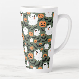 Niedliche Geisterhühner mit Pumpkins und Fledermäu Milchtasse