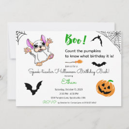 Niedliche Geisterkürbis Halloween Erster Geburtsta Einladung