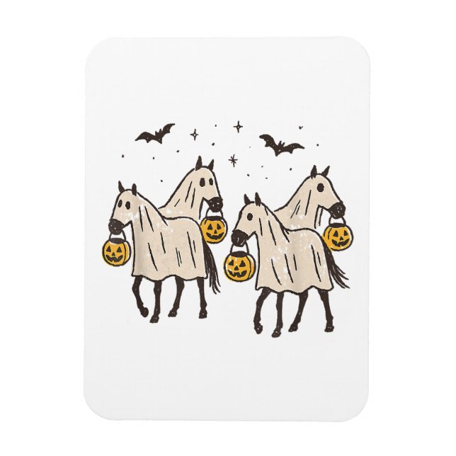 Niedliche Geisterpferde Halloween Trick oder Treat Magnet (Vertikal)