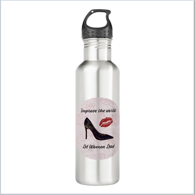 Niedliche Gelassen Frauenführung Edelstahlflasche (Bookmark my store!
https://www.zazzle.com/store/capricepetit/products)