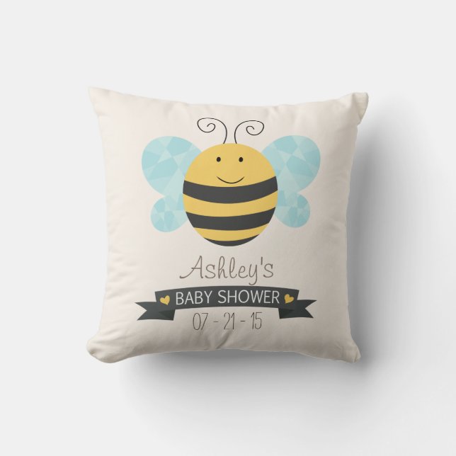 Niedliche Gelb- und Black-Bee-Babydusche Kissen (Vorderseite)