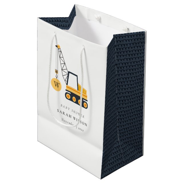 Niedliche Gelbbaukrane Kinderdusche Mittlere Geschenktüte (Vorderseite Schrägansicht)