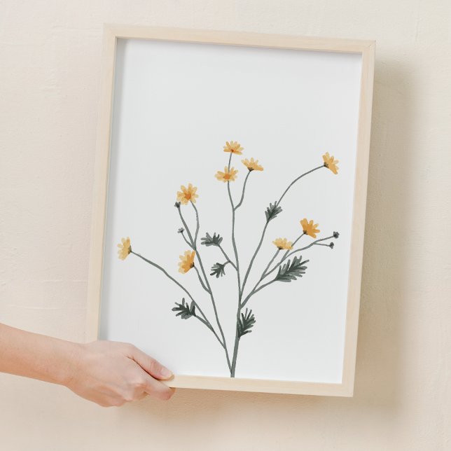 Niedliche gelbe Blume Cosmos Kinderzimmer Dekorati Poster (Cute Yellow Flower Cosmos Nursery Decor)
