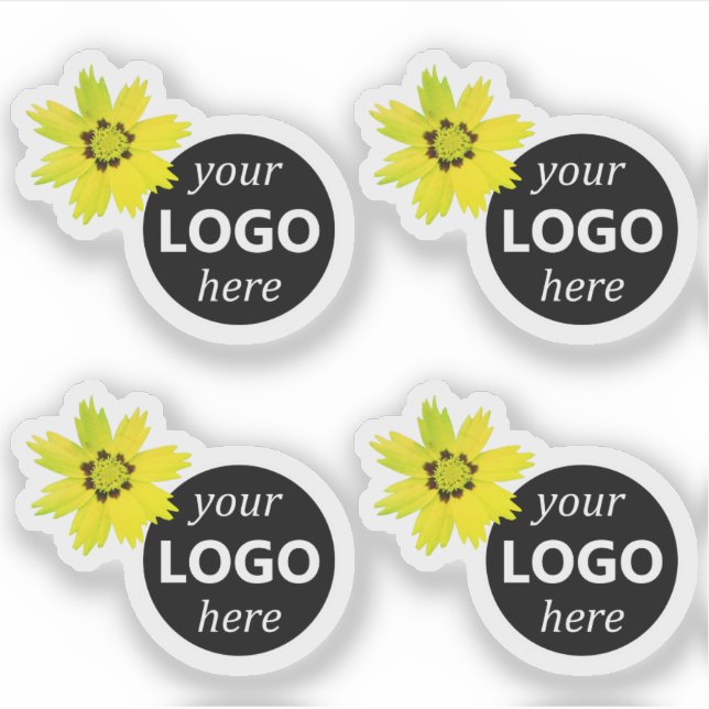 Niedliche gelbe Blumen mit Logo-Pic-Image Aufkleber (Vorderseite)