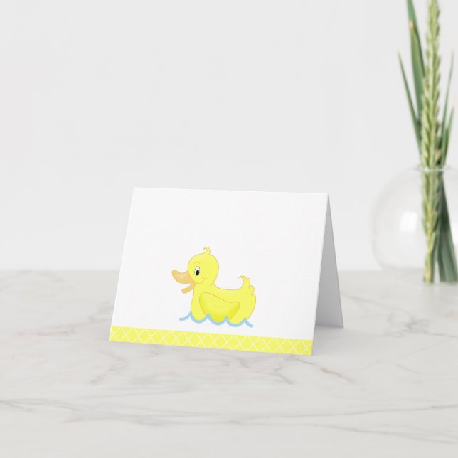 Niedliche gelbe Ente individuelle Note Card Karte (Vorderseite)