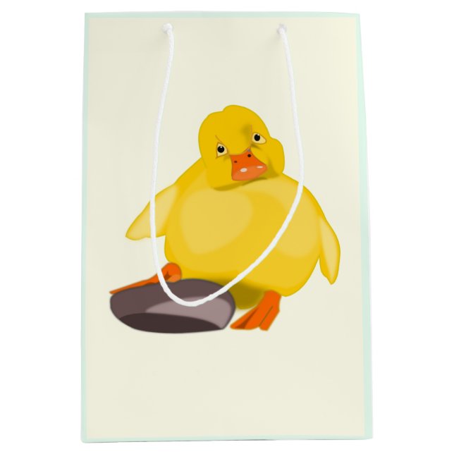 Niedliche gelbe Ente Mittlere Geschenktüte (Vorderseite)