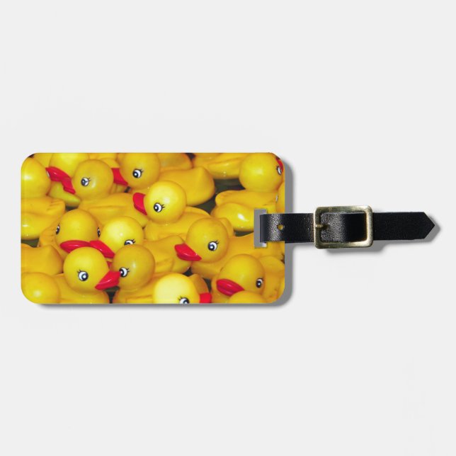 Niedliche gelbe Gummiduckies Gepäckanhänger (Vorderseite horizontal)
